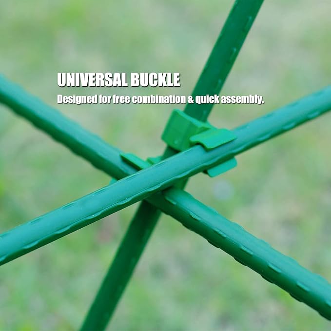 Orgrimmar 50PCS Adjustable Plant Trellis Connector Clip Gardening Stakes Connector Including A-Type Connecting Pipe Joint Buckle Clip Universal Buckle Fit to 11mm Stakes (50, 11mm)
