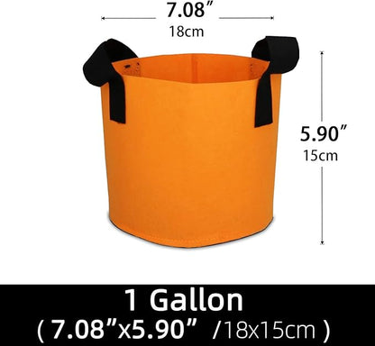 Grow Bags,Growing Pot Bags Garden Grow Bag Indoor Outdoor Fabric Aeration Plant Pot Container Flower Vegetable Pouch (Light Orange,1 Gallon)