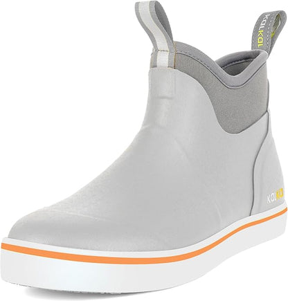 Kalkal Men's Deck Boots, Waterproof Fishing Rain Boots with High Traction, Men's Rubber Boots For Gardening Fishing Boating Camping Sailing