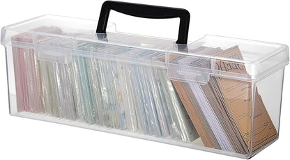 Kokone Plastic Clear Seed Storage Organizer Box with Handle, Portable Seed Bin with Lock, Transparent Seed Saving Box with Lid, Seed Container Seed Packet Storage Organizer