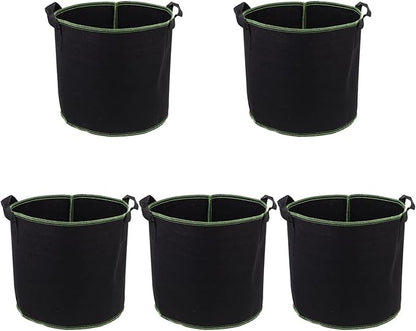 DOITOOL 5 Pack 4 Gallon Plant Grow Bags, Nonwoven Plant Fabric Pots with Handles, Vegetable/Flower/Plant Grow Bags for Nursery Garden Planting