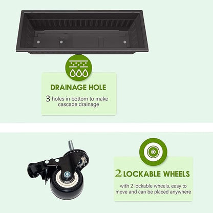 Homdox 5-Tier Elevated Garden Bed with Lockable Caster Wheels - Freestanding Vertical Raised Bed with 5 Garden Planter Boxes- Perfect to Grow Vegetables Herbs Flowers Indoor(Black)