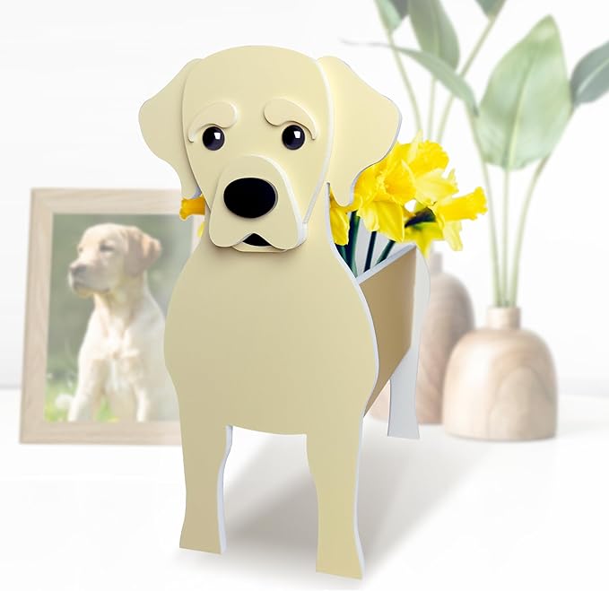 Labrador Dog Planter, Cute Animal Shape Flower Planters, Plant Pots for Indoor/Outdoor Garden Decor, Unique Gifts/Souvenirs for Pet Lovers