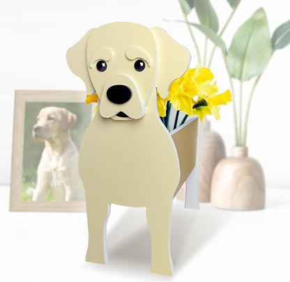 Labrador Dog Planter, Cute Animal Shape Flower Planters, Plant Pots for Indoor/Outdoor Garden Decor, Unique Gifts/Souvenirs for Pet Lovers