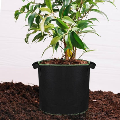 GANAZONO 6Pcs 4 Gallon Plant Grow Bags Breathable Felt Non-Woven Aeration Fabric Plant Grow Pots for Nursery Vegetable Flower Grow with Handles