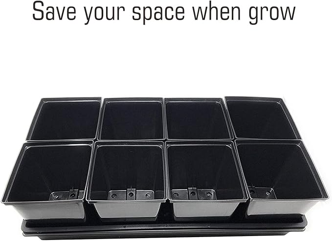 1/2 Gallon Square Nursery Pots 96PCS Black Thick Durable Plastic Flower Pots with Drainage Holes, Reusable Seedling propogation Starter Pots for Indoor Plants, Transplanting, Succulents