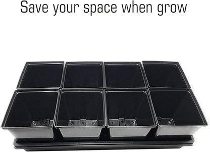 1/2 Gallon Square Nursery Pots 96PCS Black Thick Durable Plastic Flower Pots with Drainage Holes, Reusable Seedling propogation Starter Pots for Indoor Plants, Transplanting, Succulents