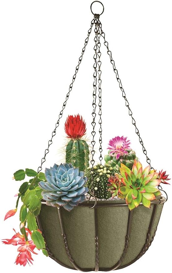 SMART POT NoCoco Liner Fabric Hanging Basket Liner 3 Pack (16 inch, Forest Green)