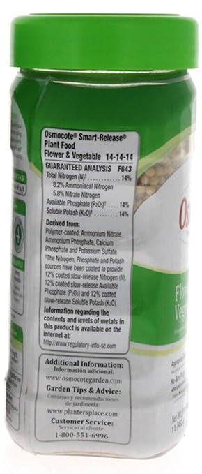 Osmocote Smart-Release Plant Food Flower & Vegetable, 14-14-14, 1 Lbs. - Pack of (2)