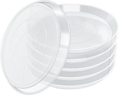 6 Pack Clear Plant Saucer, Durable Plant Drip Trays Saucers for Pots, No Holes Water Catcher Trays for Indoor Outdoor Planter, Sturdy Base Plate (Clear, 6.2"-6Pack)
