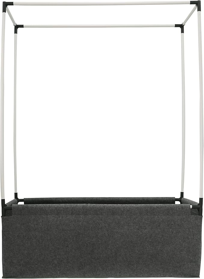 Gardzen Raised Grow Bed with PVC Frame - 47.2"x23.5"x16.9" Breathable Planter Raised Bed, No-Till Design, Includes Pipes & Connectors, Air-Pruning for Healthier Plants