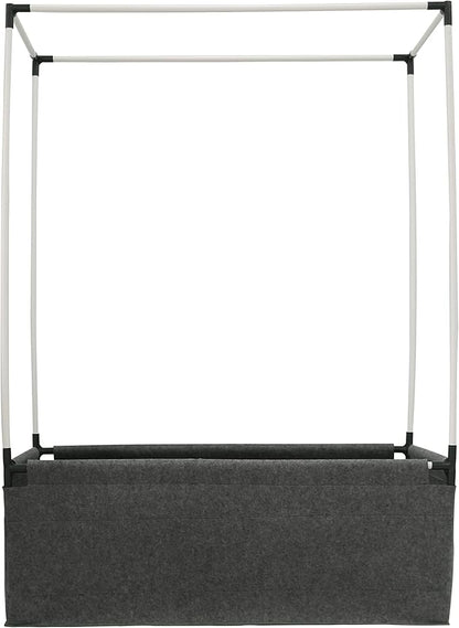 Gardzen Raised Grow Bed with PVC Frame - 47.2"x23.5"x16.9" Breathable Planter Raised Bed, No-Till Design, Includes Pipes & Connectors, Air-Pruning for Healthier Plants