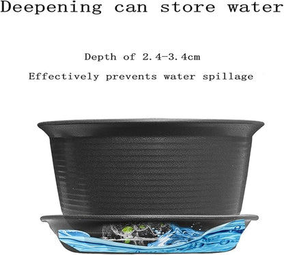 12 Pack Plant Saucer 8 10 12 Inch Plastic Plant Tray, Sturdy and Durable Flower Pot Container Accessories Plant Pot Saucers for Indoor and Outdoor (8 10 12 Inch, Black)