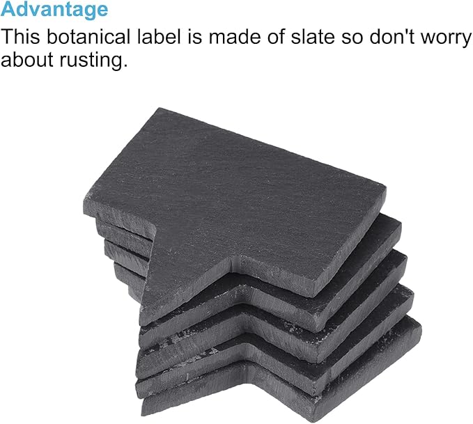 PATIKIL Plant Labels with Pen, 5Pcs Slate Square Shape Marker Tags for Outdoor Indoor Garden