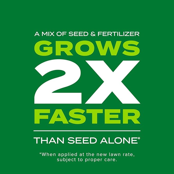Scotts Turf Builder Rapid Grass Sun and Shade Mix, Combination Grass Seed and Fertilizer, Grows Green Grass in Just Weeks, 5.6 lbs.