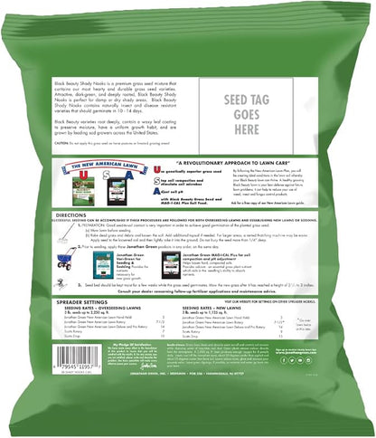 Jonathan Green (11957) Black Beauty Shady Nooks Grass Seed - Cool Season Lawn Seed (3 lb)