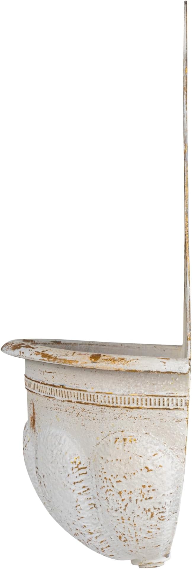 Creative Co-Op Metal Wall-Mounted Planter with Distressed Finish, White