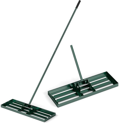 Goplus Lawn Leveling Rake, 30" x 10" Heavy Duty Level Lawn Tool w/ Ergonomic Handle for Soil, Effort-Saving Landscape Rake for Garden, Backyard, Golf Course, Farm, Pasture