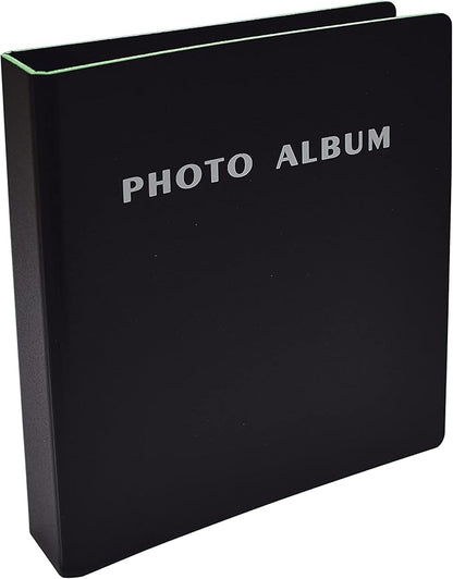 Better Office Products Photo Album for 4x6 Pictures, 2-Ring Mini Hard Cover Photo Binder, Holds 36 4x6 Photos with Clear Heavyweight Pocket Sleeves, (Black)