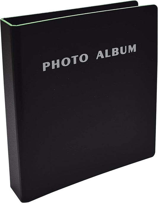 Better Office Products Photo Album for 4x6 Pictures, 2-Ring Mini Hard Cover Photo Binder, Holds 36 4x6 Photos with Clear Heavyweight Pocket Sleeves, (Black)