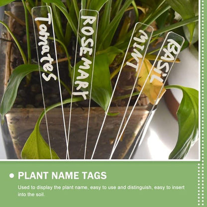 Garneck 4sets Acrylic Plant Label Tags Garden Plant Markers DIY Blank Name Tags Markers Waterproof Garden Label for Identification 24pcs*4