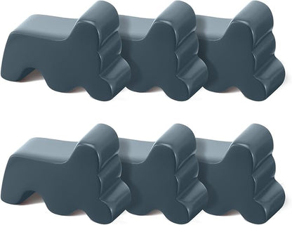 Kigeli 6 Pcs Resin Garden Pot Feet for Outdoor Planters 3 Inch Long 1.5 Inch Tall Flower Handmade Elevator Plant Feet Frost Proof Lifter for 14-20 in Pot(Blue Gray,Classic)