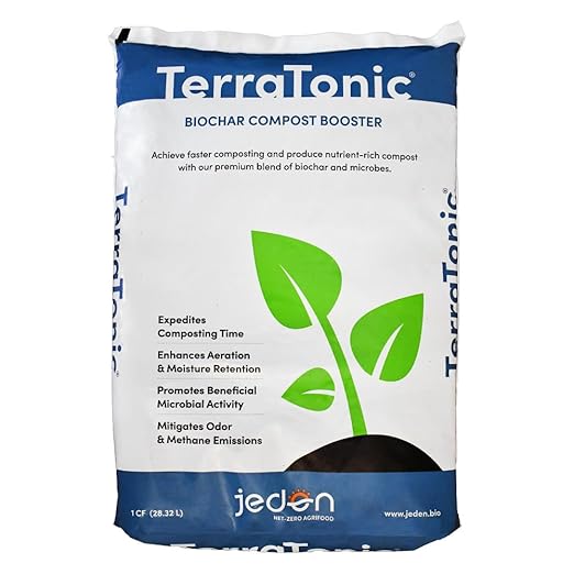 TerraTonic Biochar: Organic Compost Accelerator with Beneficial Microbes for Faster Decomposition. Biochar Soil Amendment for Lawn & Garden. (30-QT)
