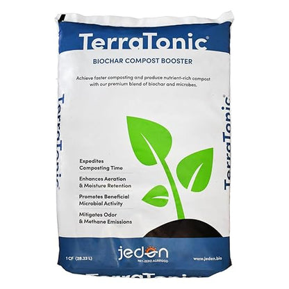 TerraTonic Biochar: Organic Compost Accelerator with Beneficial Microbes for Faster Decomposition. Biochar Soil Amendment for Lawn & Garden. (30-QT)