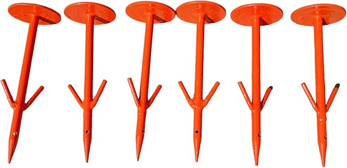 Pack of 6 Survey Land Marker in Orange Color/Property Stakes in Metal/Ground Markers Property Linemarker Boundary Stakes