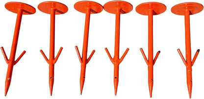 Pack of 6 Survey Land Marker in Orange Color/Property Stakes in Metal/Ground Markers Property Linemarker Boundary Stakes