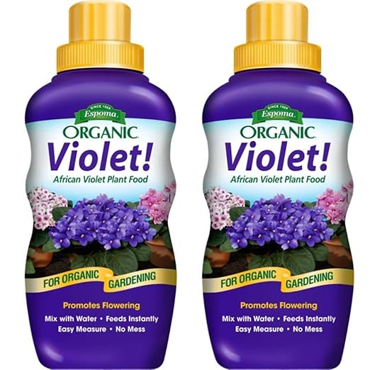 Espoma Organic Violet! 8-Ounce Concentrated Plant Food – Plant Fertilizer and Bloom Booster for All Violets and Indoor Flowering Plants. Promotes Vigorous Growth and Blooming. Pack of 2