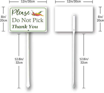 Boylee (8X12) IN Please Do Not Pick Hot Chili Peppe Thank You Yard Sign With Stake Rustproof Aluminum Fruit Vegetable Signs Stand for Home Orchard Garden Outdoor Decoration