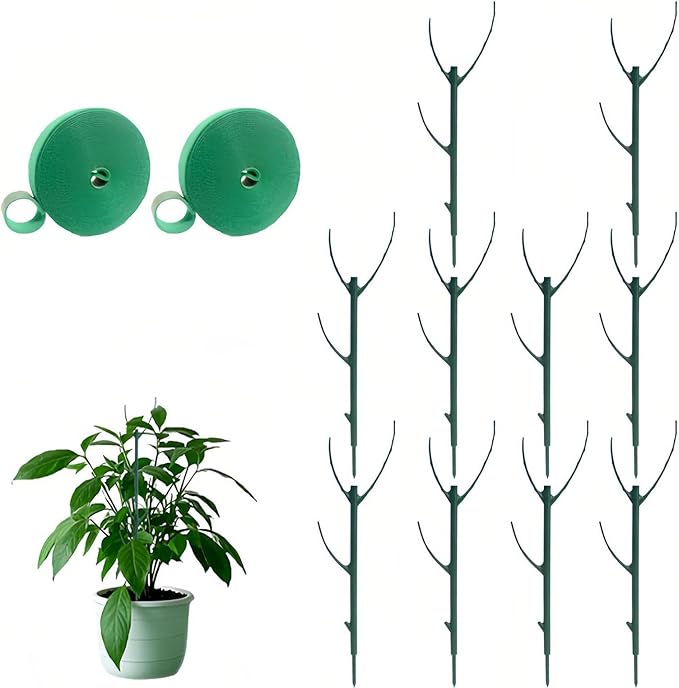Plant Support Stakes for Climbing Plants, Stackable, Indoor Outdoor Use, Monstera Philodendron Pothos (10inch-10PCS)