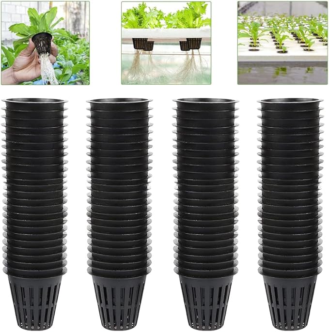 100 PCS 2 Inch Heavy Duty Net Pots, Slotted Mesh Hydroponic Cups for Garden, Plant Nursery Net Cups for Hydroponics and Aquaponics