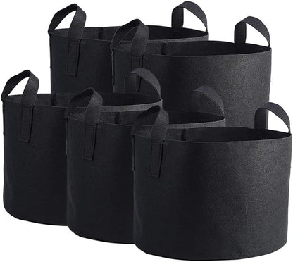 Black Felt Plants Growing Bag, Plant Grow Bags Garden Bag to Grow Vegetables, Vegetable Potato Planter Containers Flower Aeration Planting Pot Container for Planting Potatoes (10 Gallon (28 x 40cm))