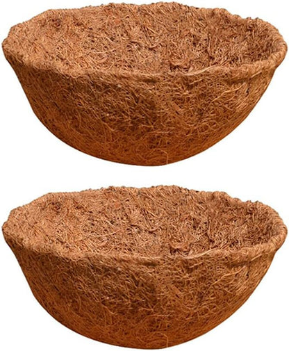 Cabilock 1set Coconut Fiber Flowerpot Liners Hanging Planter Inserts for Home Gardening Balcony Decor Wedding Arrangements Light Brown