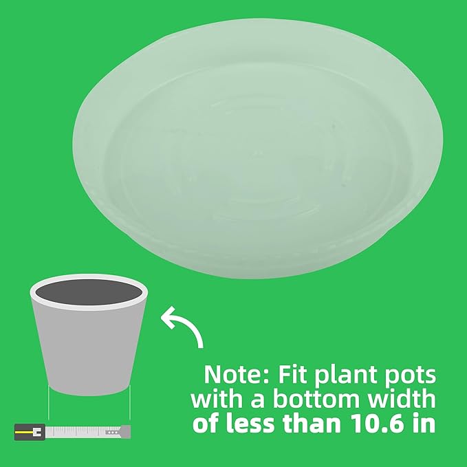 Plant Saucer 6 Pack of 12 inch, Drip Tray, Heavy-Duty Flower Pot Trays, Clear Flower Plant Pot Saucers for Indoor Outdoor, 12"