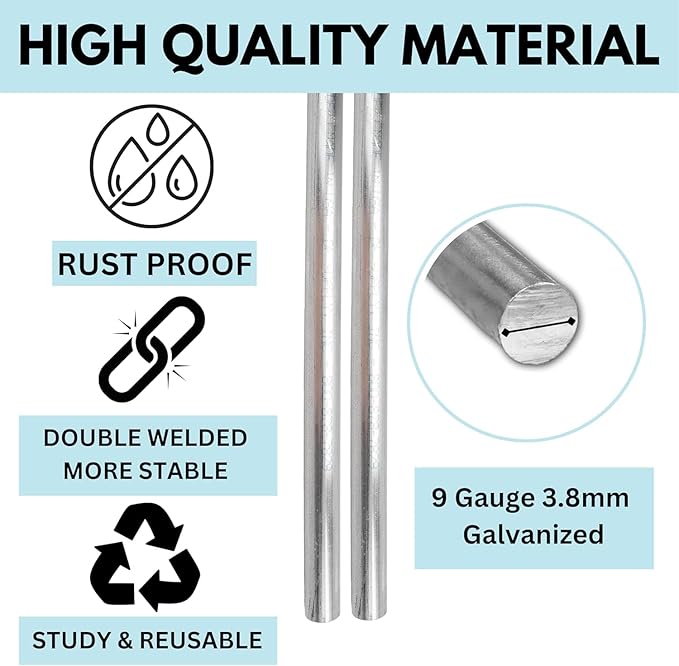 Tacmaster Wire Metal Yard and Sign H Stakes – Durable Blank Lawn Sign Posts for 4mm Corrugated Panels, Real Estate Signs, Waterproof and Wind Resistant, Ideal for Outdoor Use, 24"x10" – 50 Pack