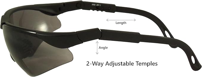 Bifocal Safety Glasses with Adjustable Temples - Bifocal Safety Sunglasses - ANSI Z87.1 - UV400