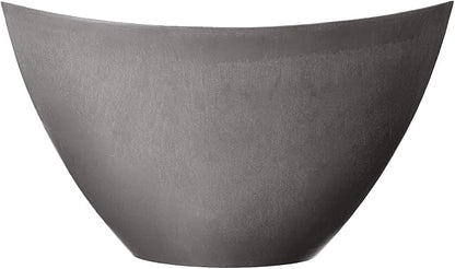 PSW Pot Collection YB41CT Plastic/Stone/Wood Composite Curved Planter Pot – No Drainage Hole (Drillable), for Indoor and Outdoor Plants and Gardens, 16-inch, Cement Gray