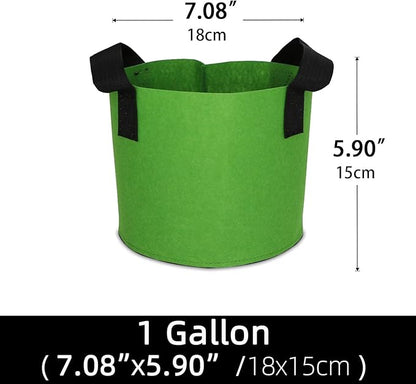 Grow Bags,Growing Pot Bags Garden Grow Bag Indoor Outdoor Fabric Aeration Plant Pot Container Flower Vegetable Pouch (Green,1 Gallon)