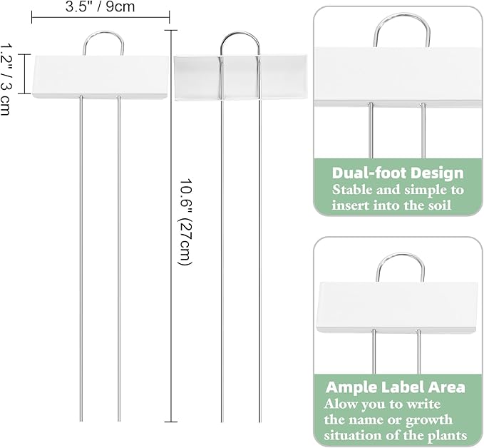 Foraineam 30 Pack Metal Plant Labels Plant Tags Weatherproof Planting Seedling Stake Signs Nursery Tags Large Iron Garden Markers