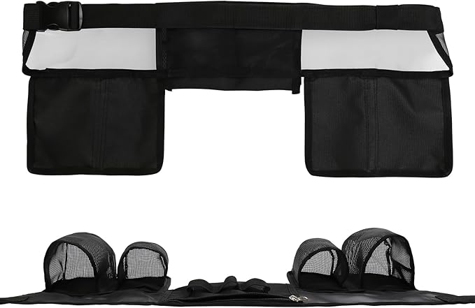 Tool Belt, Cleaning Apron for Cleaning Supplies, Tool Apron for Women and Men Housekeeping, Window Cleaning, 4 Bottle Carrier Bags, Black