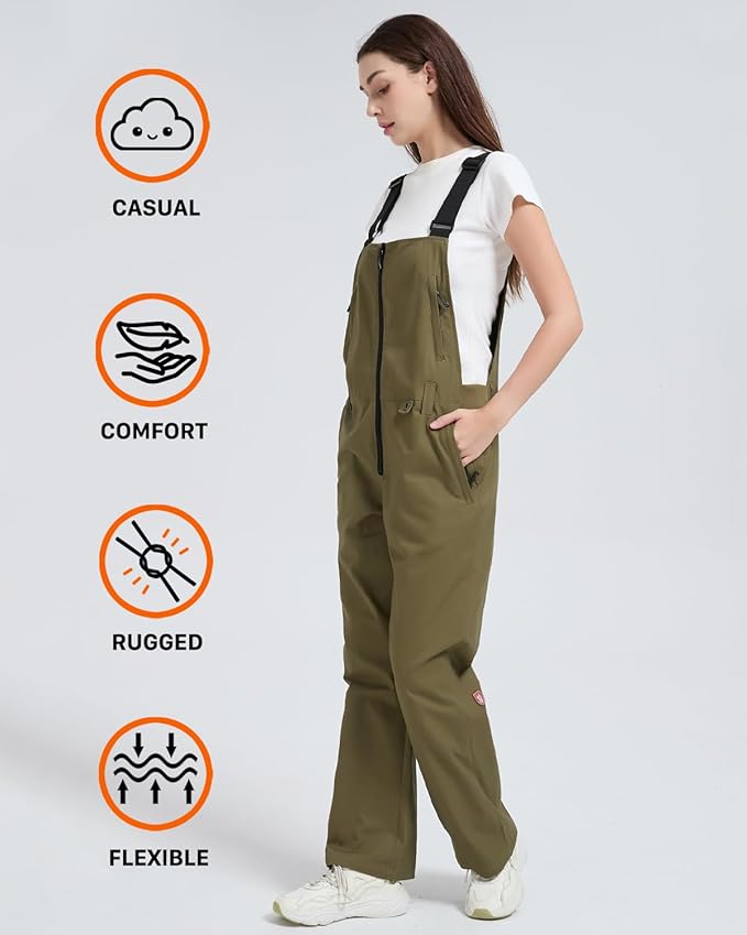 Women's Comfort Fit Tough Flex Canvas Work Bib Overalls