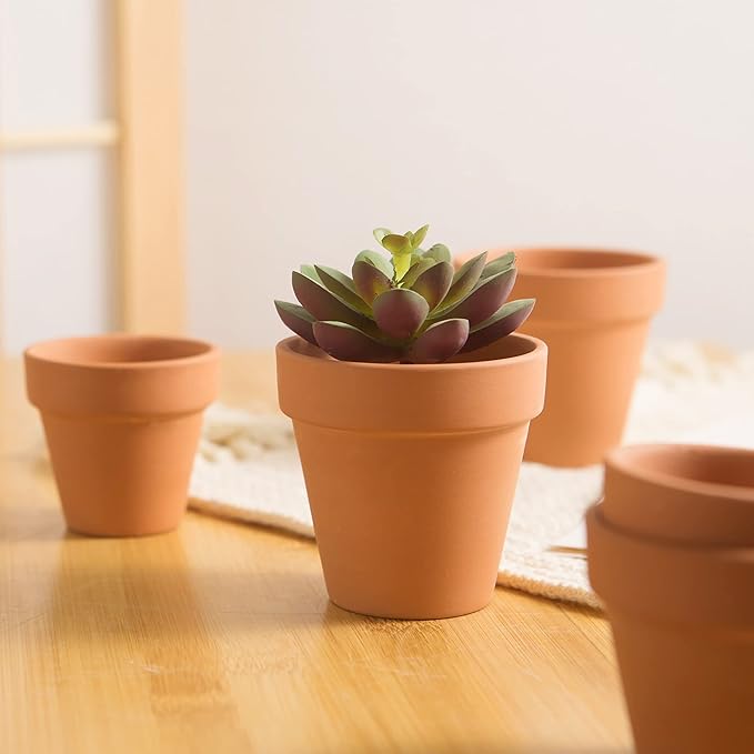 Fcacti 27 Pcs Small Mini Clay Pots 2.1'' Terracotta Pot Clay Ceramic Pottery Planter Cactus Flower Pots Succulent Nursery Pots- Great for Window Boxes, Cactus, Plants, Crafts, Wedding Favors