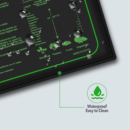 2PK Seedling Heat Mat with ETL Listed,Warm Hydroponic Heating Pad for Seed Starting,Indoor Gardening,Brewing and Greenhouses,Durable Waterproof Black Plant Heat Mat Works with 20"x10" Gardening Tray