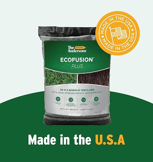 The Andersons Professional Ecofusion™ Plus 20-0-5 Biosolid Fertilizer with Humic Acid, Iron and Micronutrients 18 lb. Bag - Covers up to 5,000 sqft.