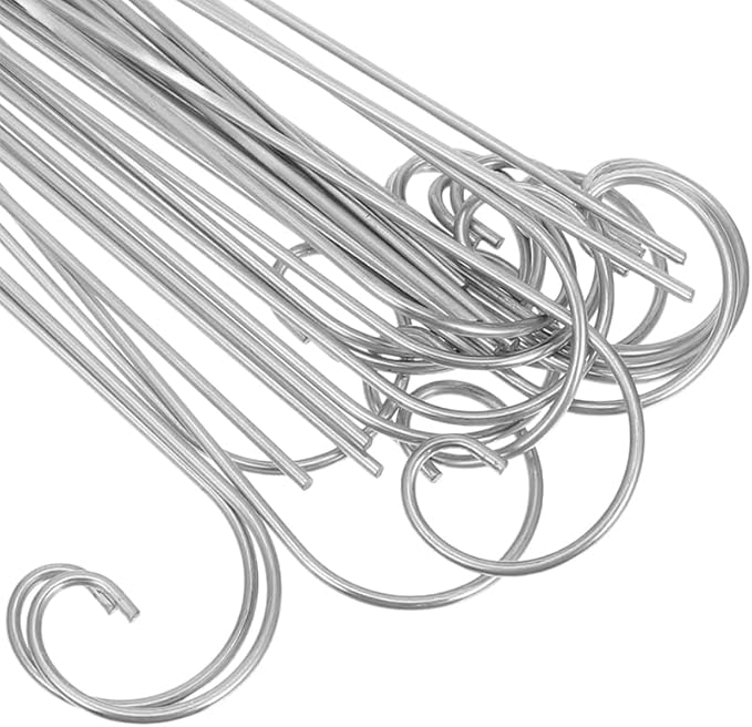 20pcs Plant Tag Pole Floral Sticks for Arrangements Short Shepherds Hooks for Outdoor Floral Card Holder Lantern Hooks Outdoor Shepherds Hook for Bird Feeder Silver Iron