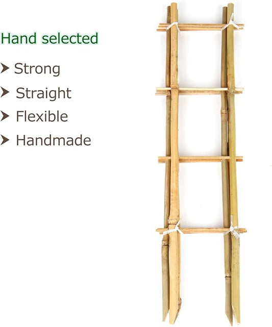 Bamboo Trellis, 16in Ladder-Shaped Trellis for Potted Plants, 3 Pack for Climbing Plants Indoor