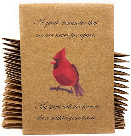 Digital Voyager Cardinal Funeral Bird Seed Favors - 20 Individual Sealed Packets of Birdseed - Ready to Give Out, No Assembly Required